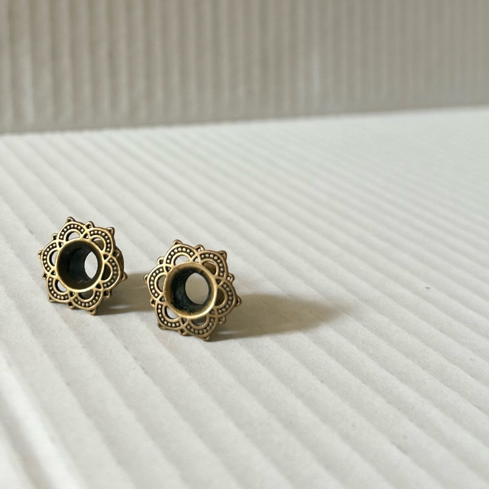 Bronze Ear Tunnel Plugs - Women Jewelry Earrings
